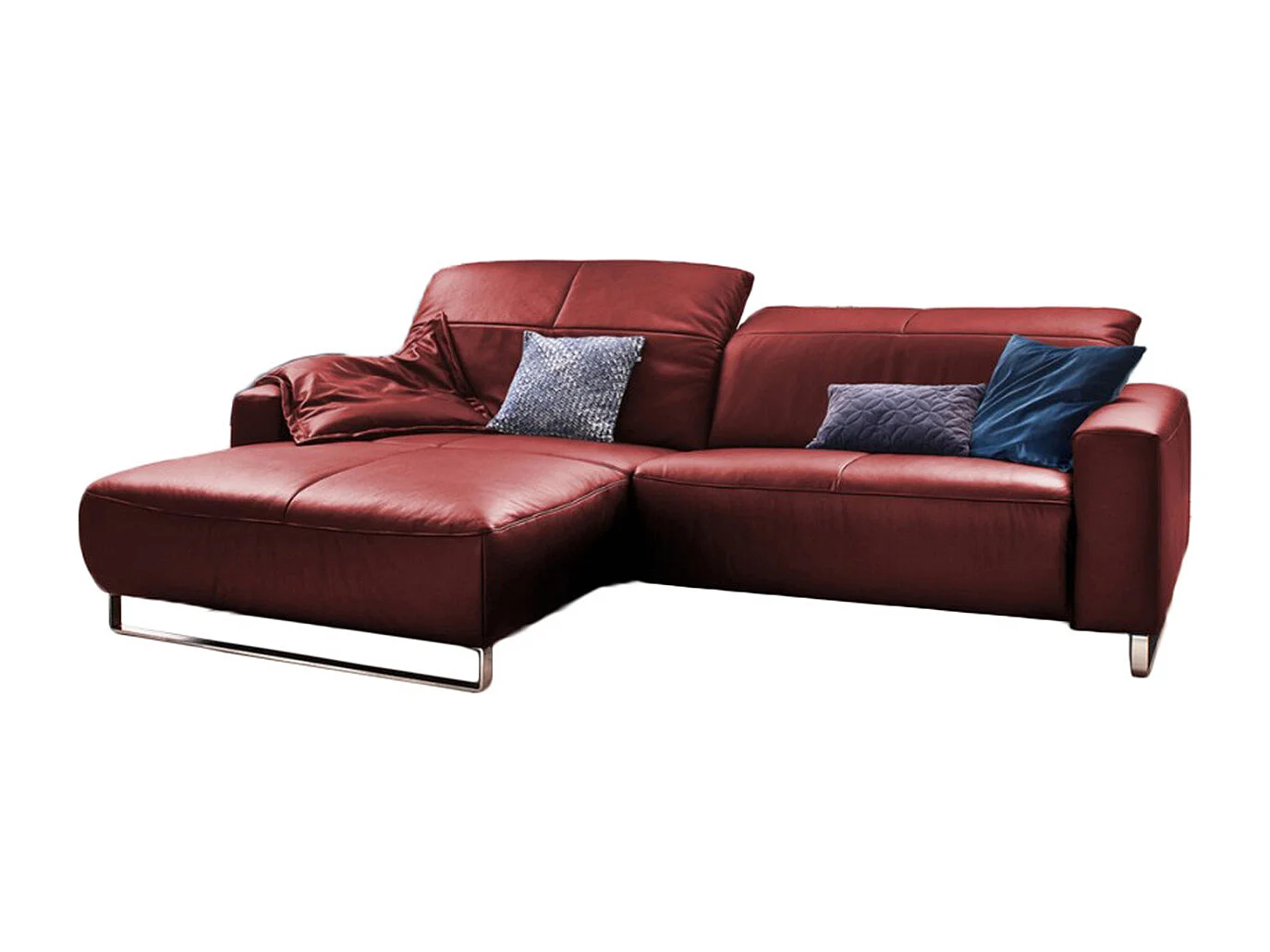 Ecksofa - Rot Leder - YORK