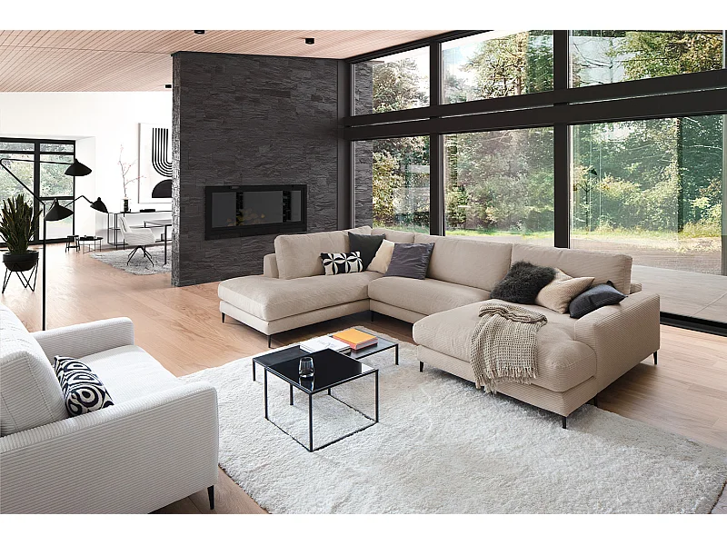 Wohnlandschaft - Taupe Cord - CARA