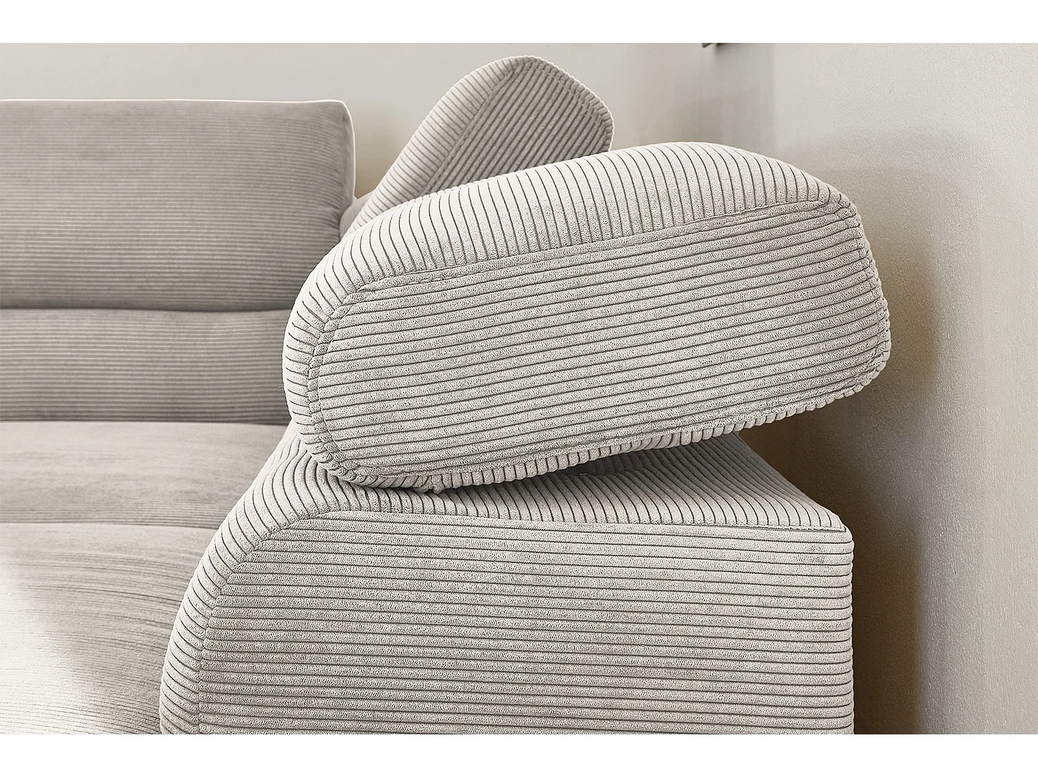 Ecksofa - Silber Cord - DELIA