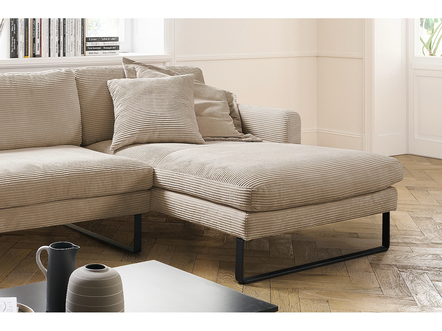 Hoekbank - Taupe Koord - RICARDA