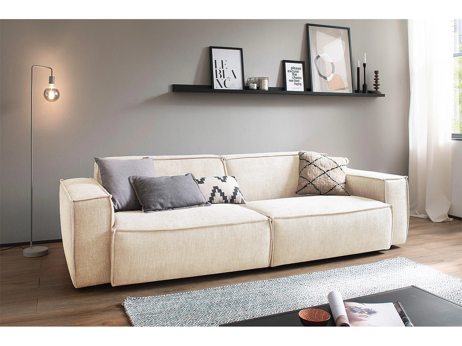 Sitzgruppe - Beige Webstoff - SAMU