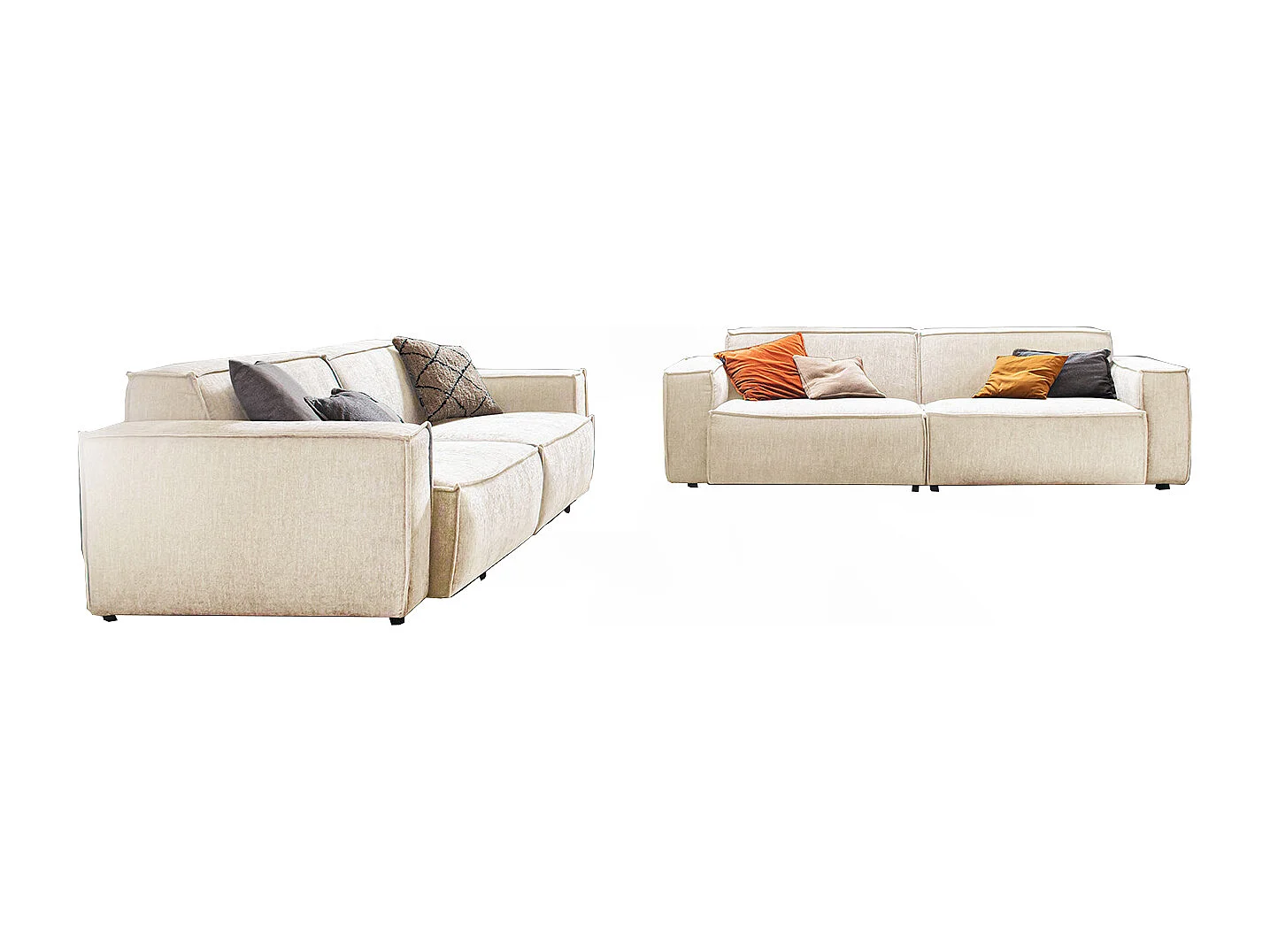 Canapé Set - beige tissu tissé - SAMU