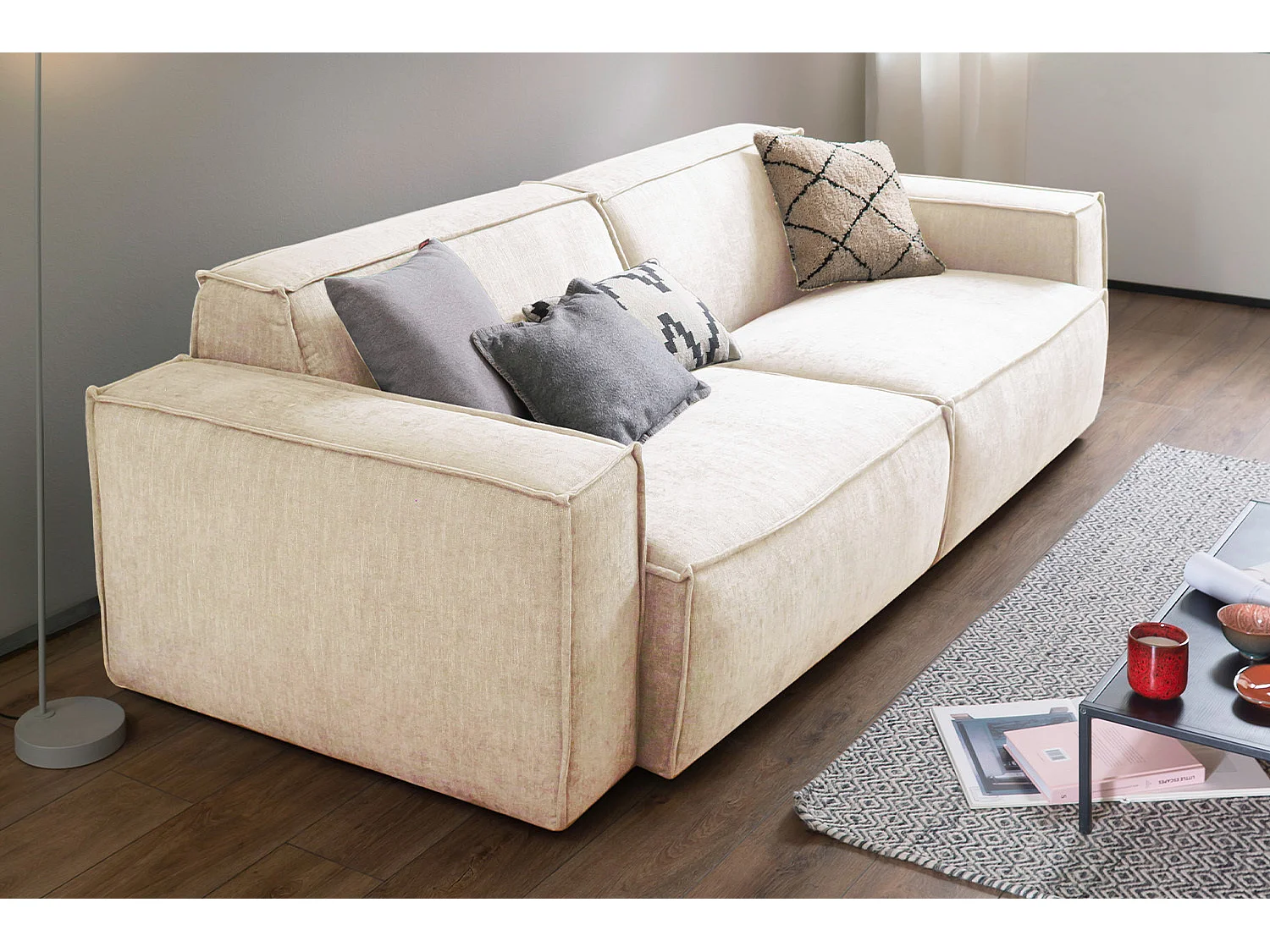 Canapé Set - beige tissu tissé - SAMU