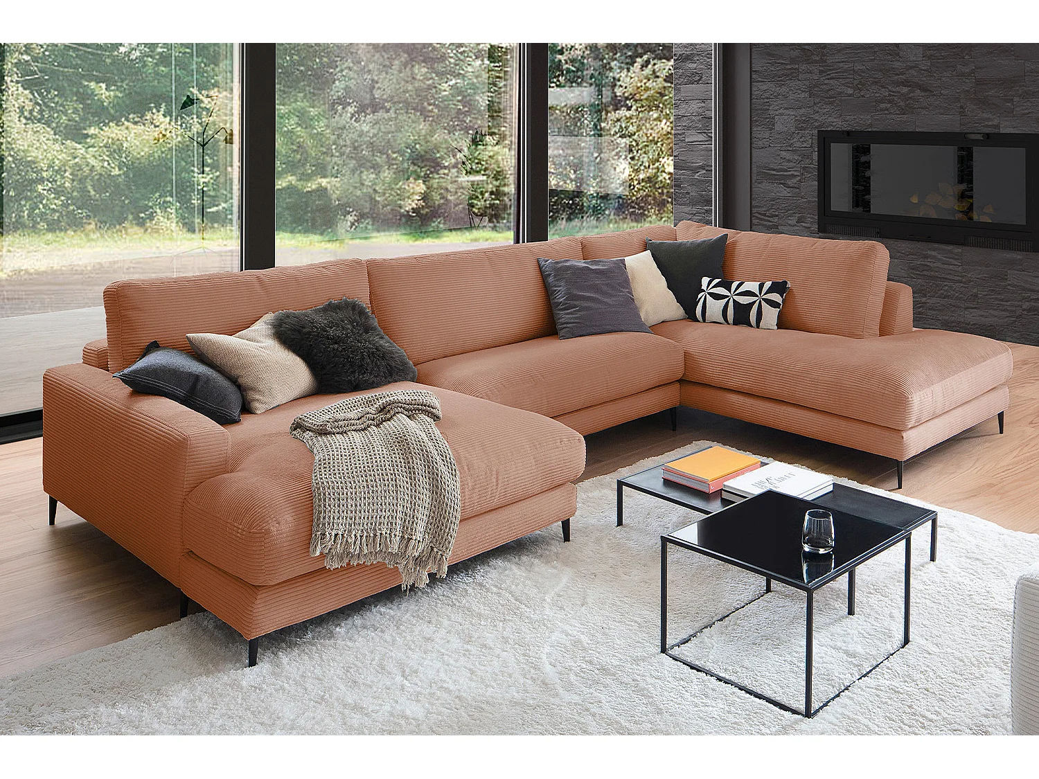 Sofá - marrón Pana - CARA