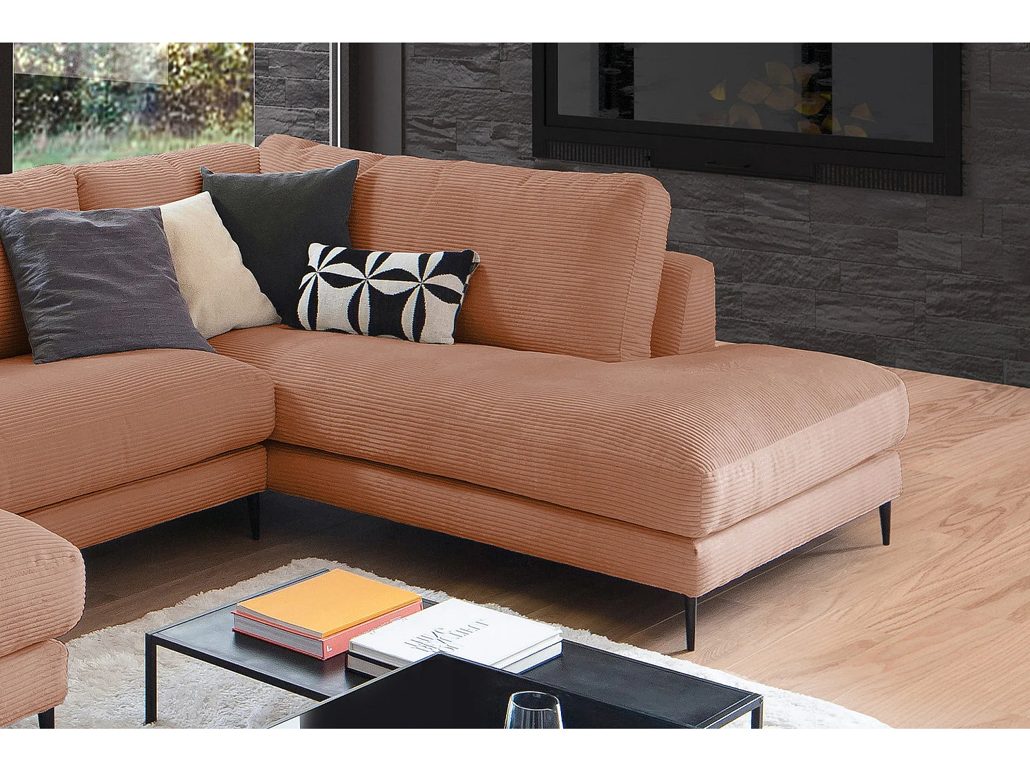 Sofá - marrón Pana - CARA