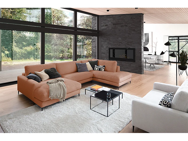 Wohnlandschaft - Braun Cord - CARA