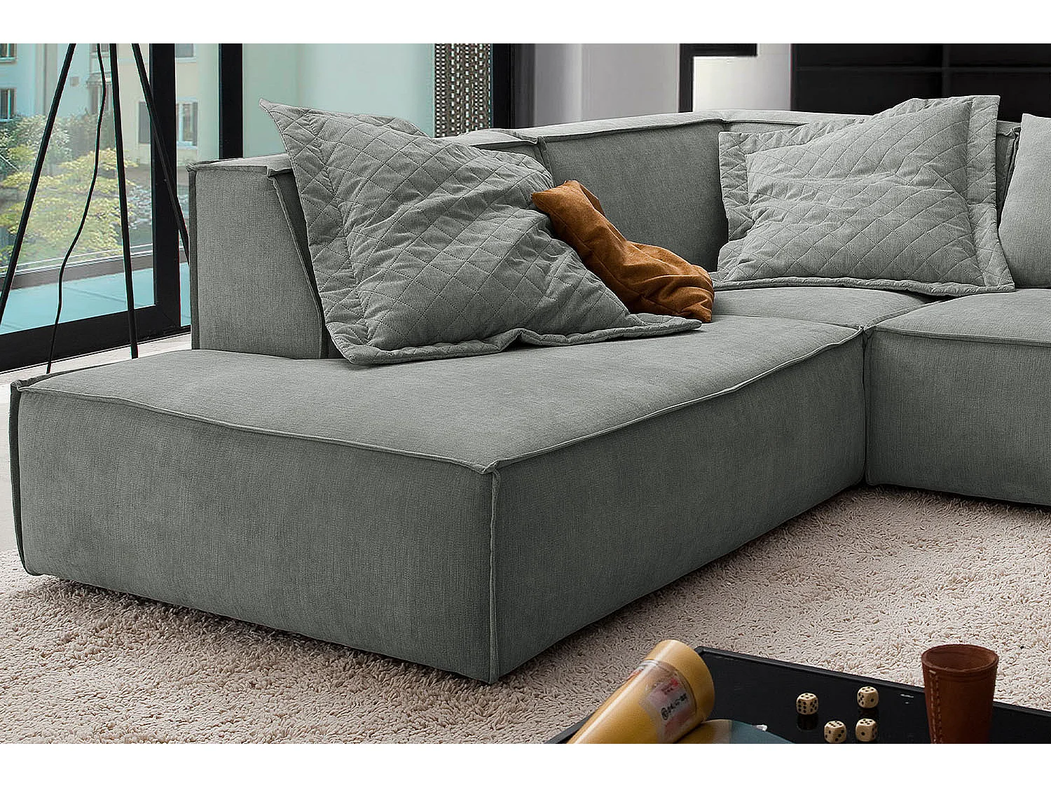 Hoekbank - Grijs Geweven stof - SAMU