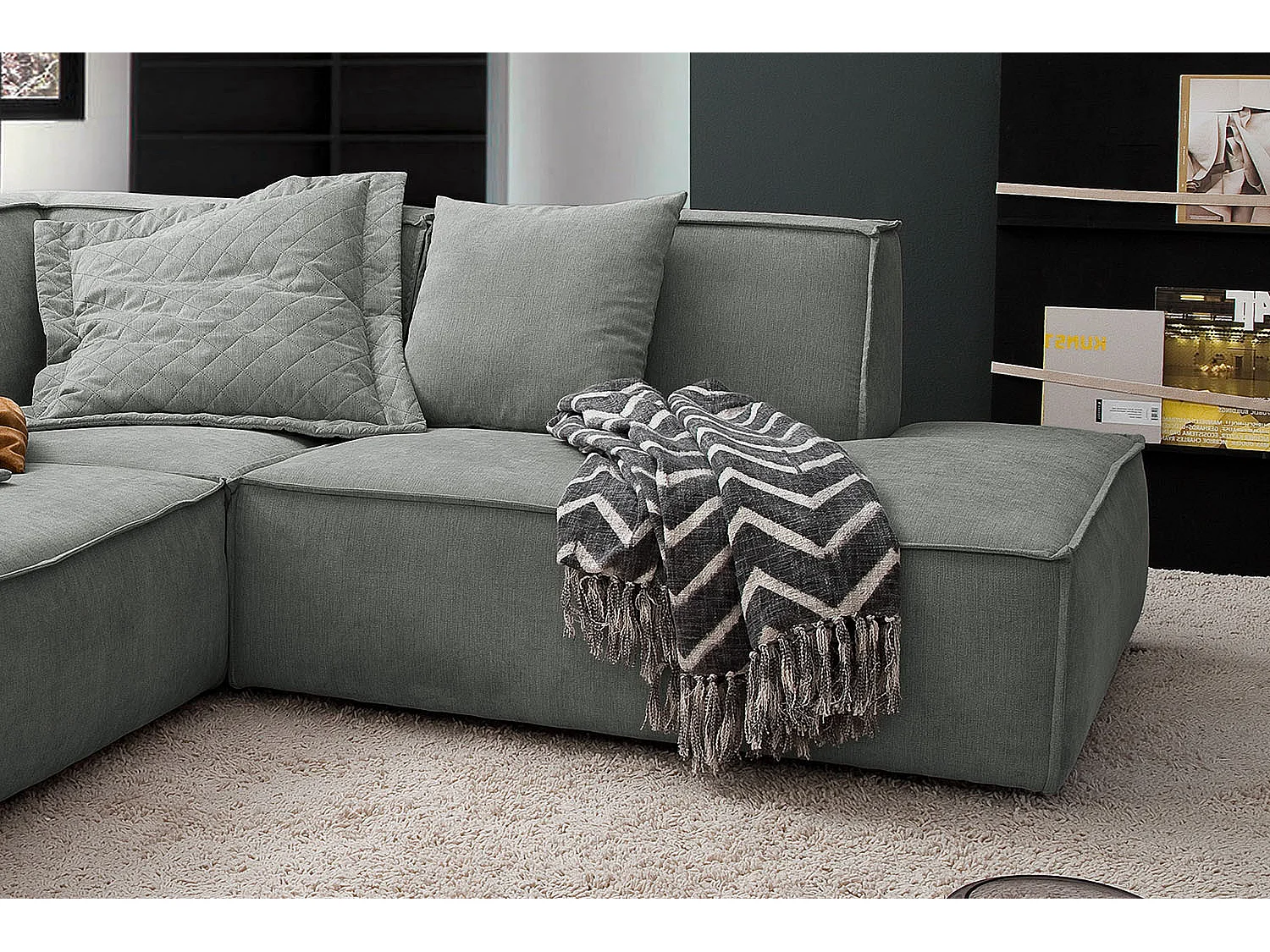 Hoekbank - Grijs Geweven stof - SAMU