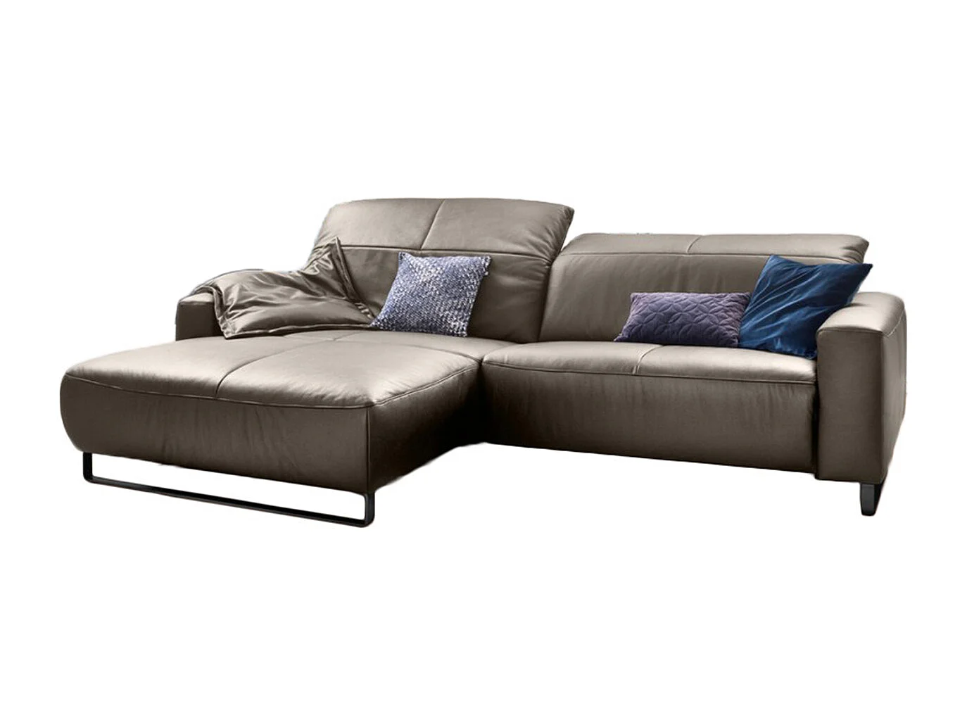 Hoekbank - Lavagrijs Leer - YORK