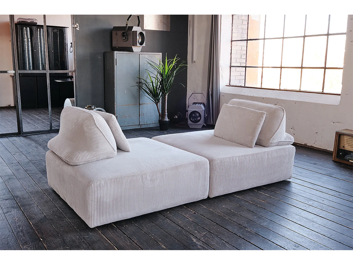 Modulsofa - Hellgrau Cord - WIOLO SOFT