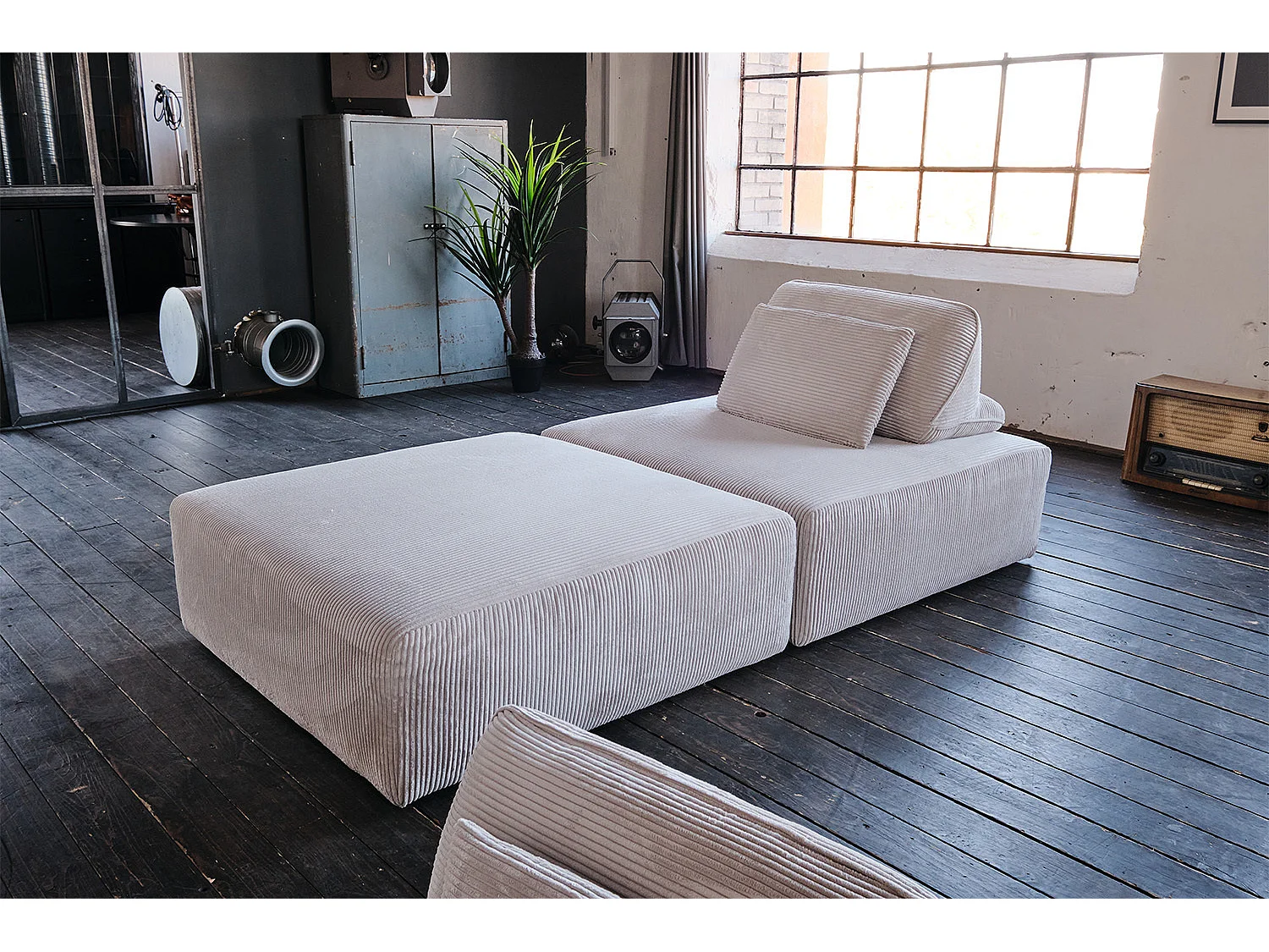 Modulsofa - Hellgrau Cord - WIOLO SOFT