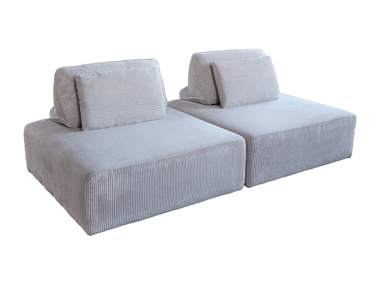 Divano modulare - grigio chiaro Velluto a coste - WIOLO SOFT