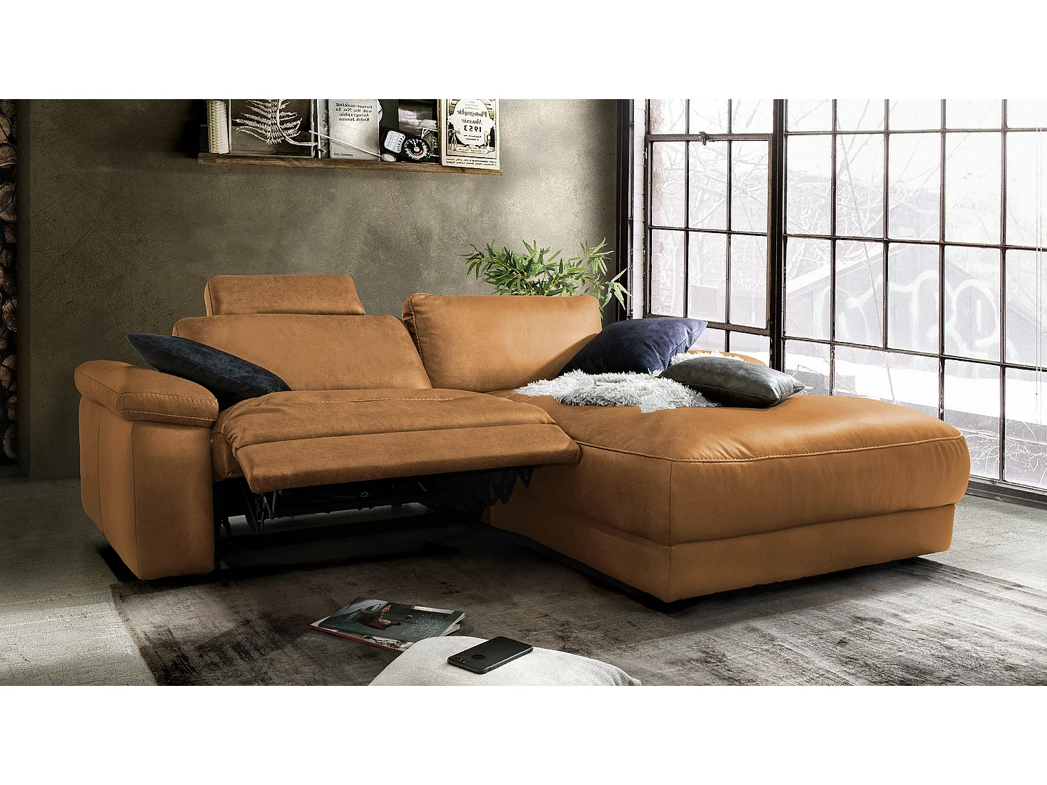 Hoekbank - Bruin Geweven stof - LOLA