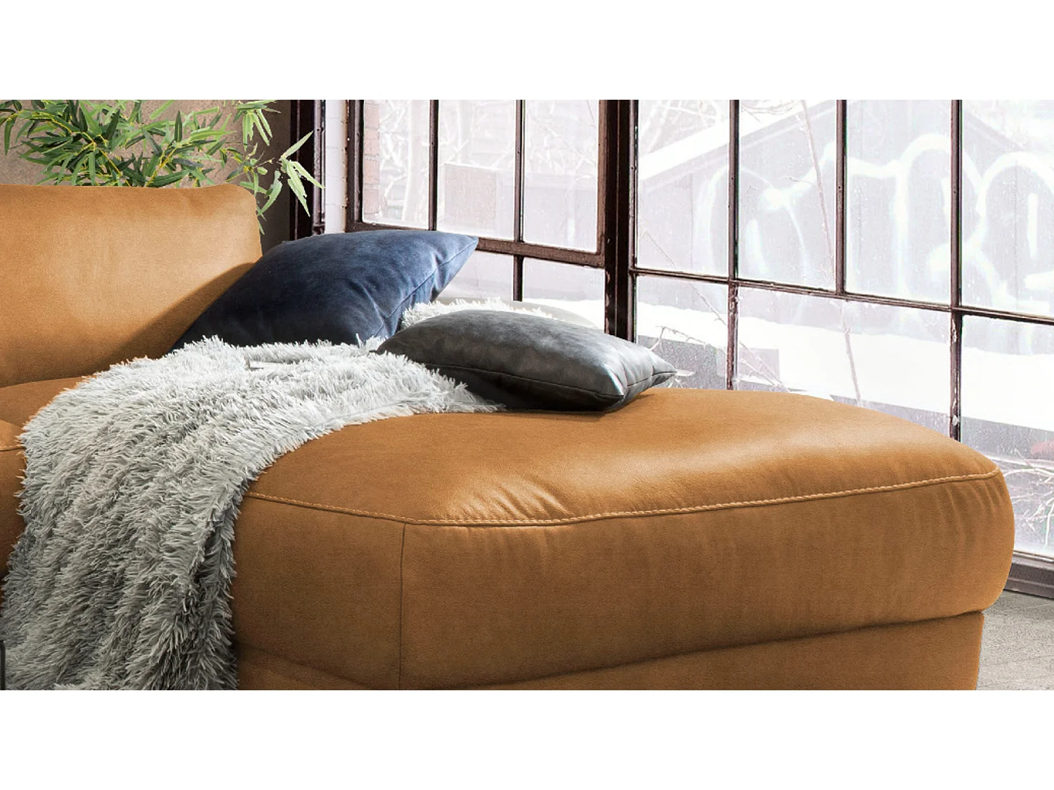 Hoekbank - Bruin Geweven stof - LOLA