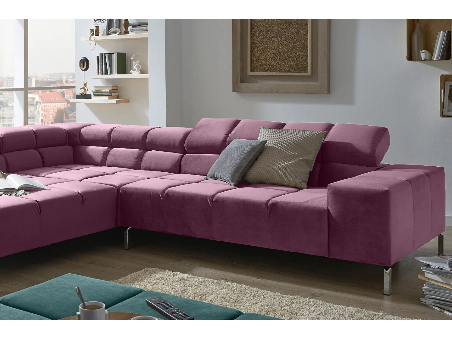 Hoekbank - Violet Fluweel - NELSON