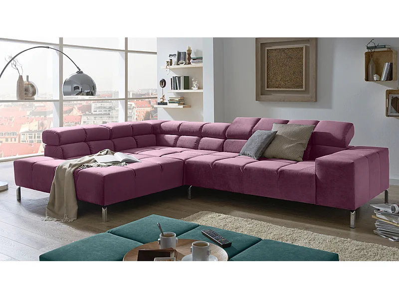 Ecksofa - Violett Velvet - NELSON