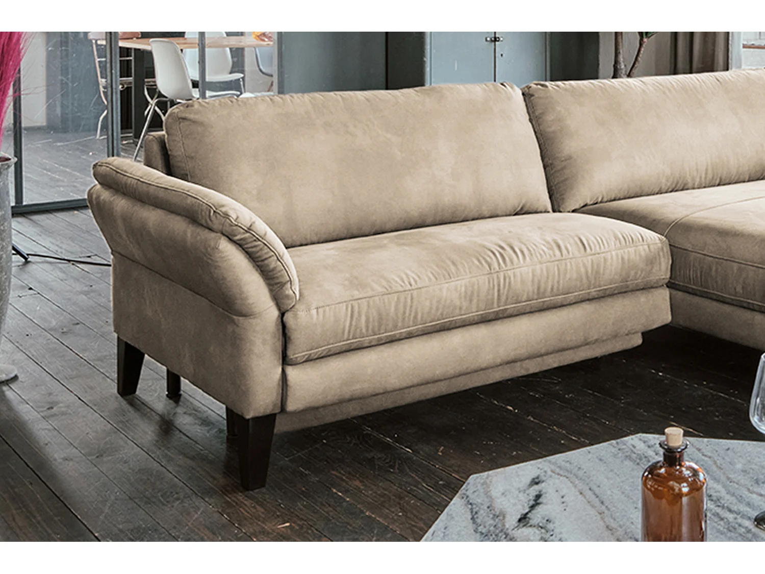 Hoekbank - Beige Geweven stof - MALTA