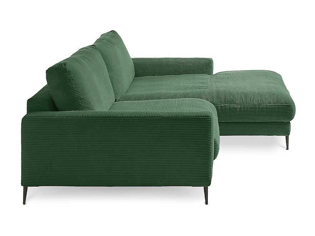 Sofá esquinero - verde esmeralda Pana - CARA