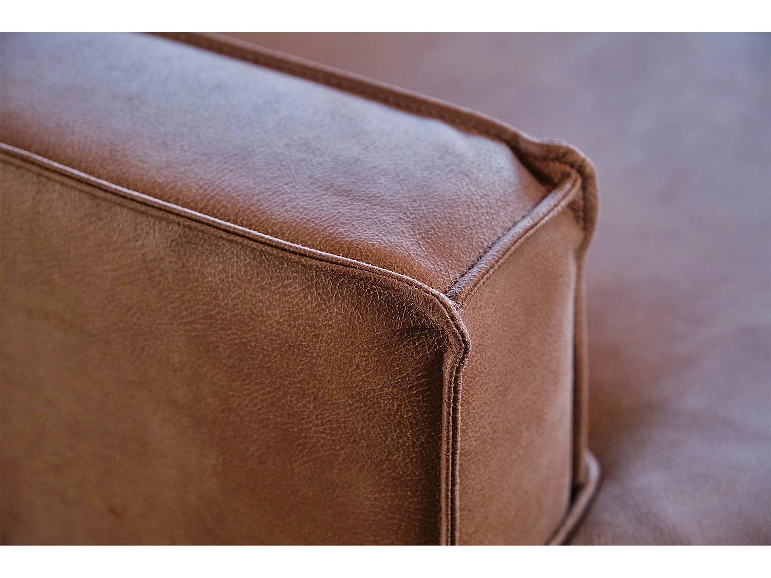 Sofá - marrón cuero sintético - VILNIUS