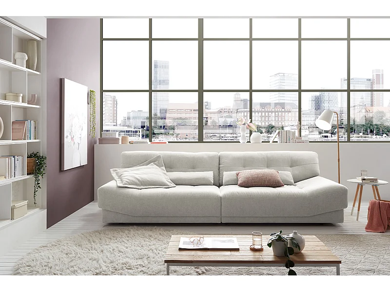 Canapé - gris clair tissu tissé - MOZZA