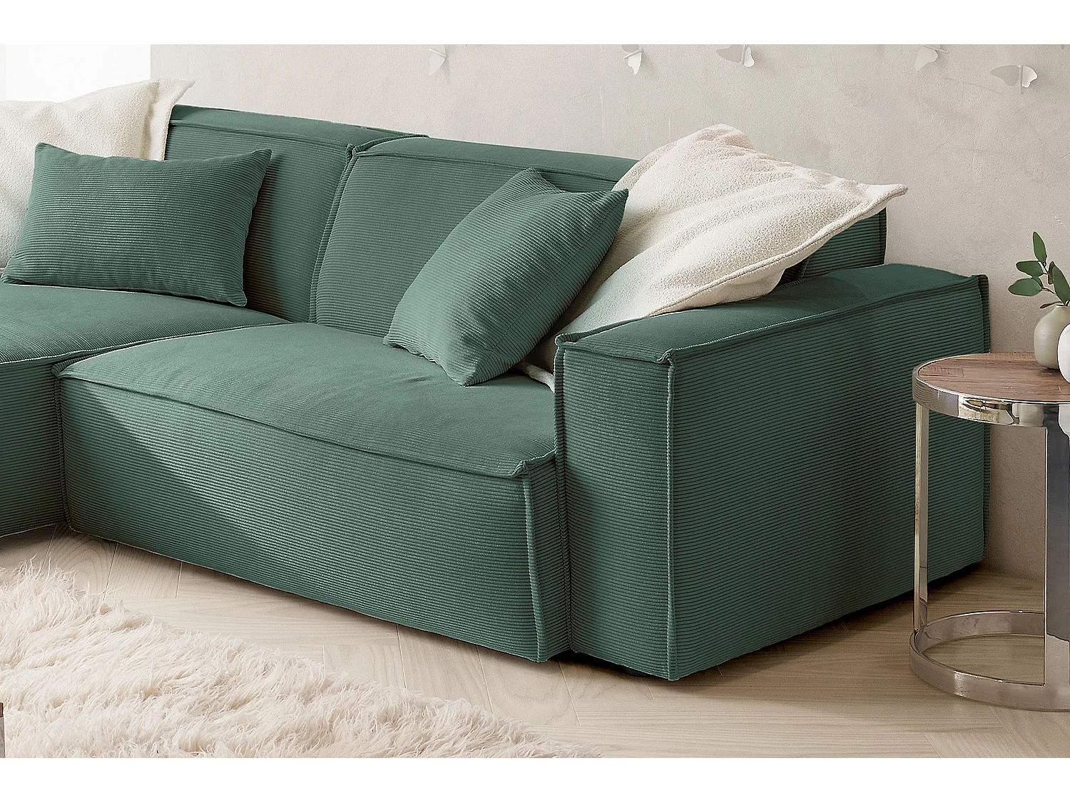 Ecksofa - Grün Cord - SAMU