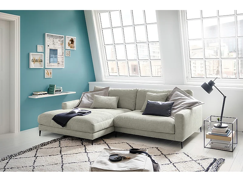 Canapé - Gris Velours côtelé - CARA