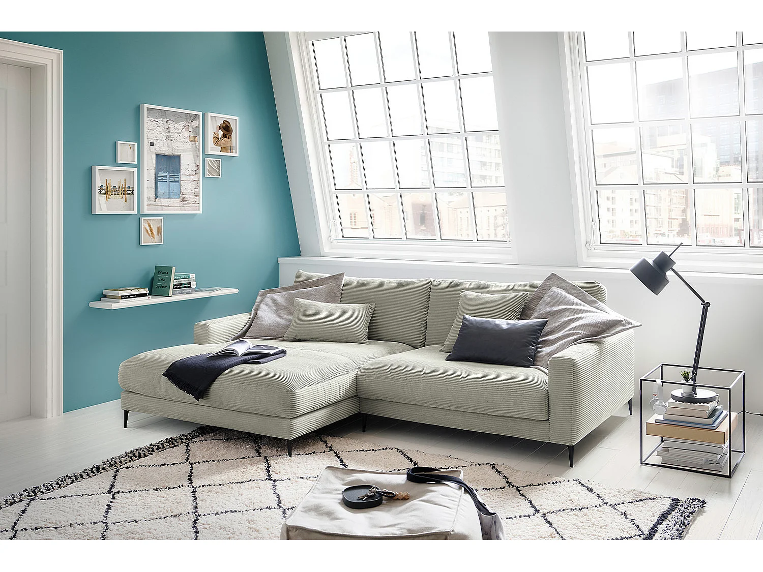 Canapé - Gris Velours côtelé - CARA