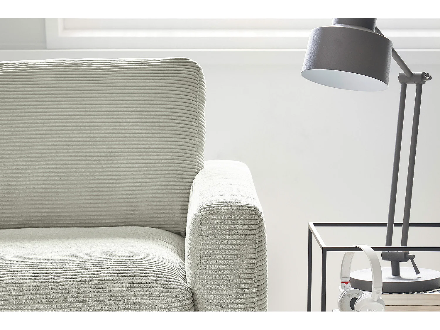 Canapé - Gris Velours côtelé - CARA