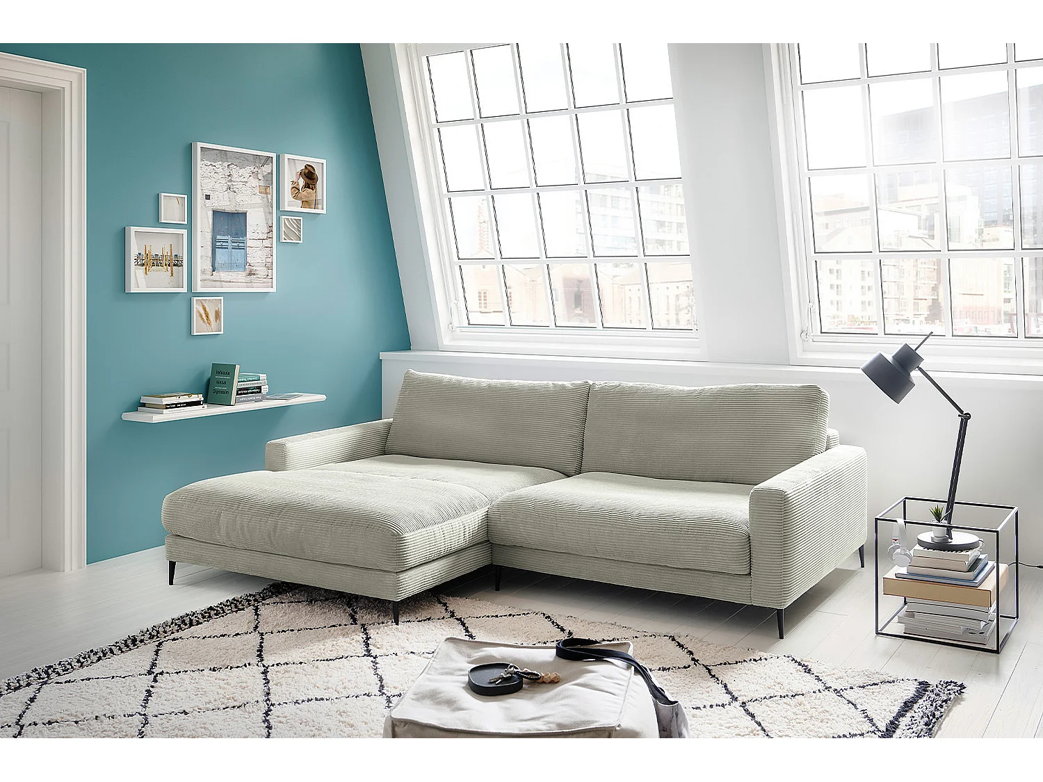 Canapé - Gris Velours côtelé - CARA