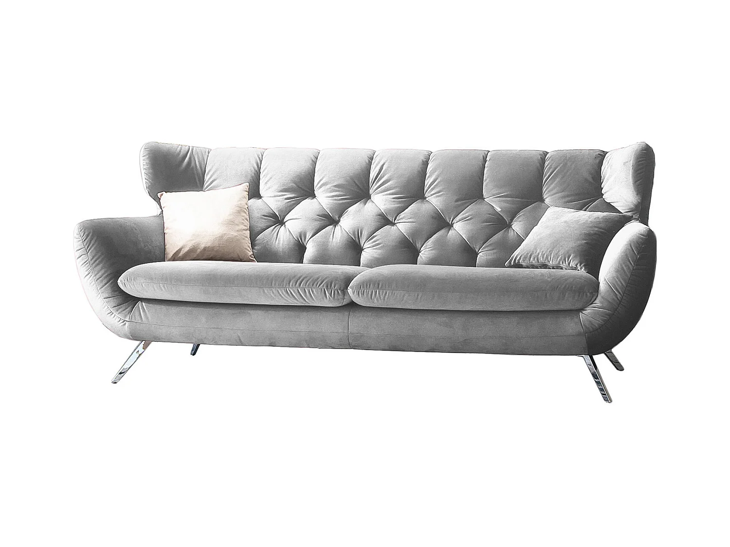 Canapé - argent Velours - CHARME