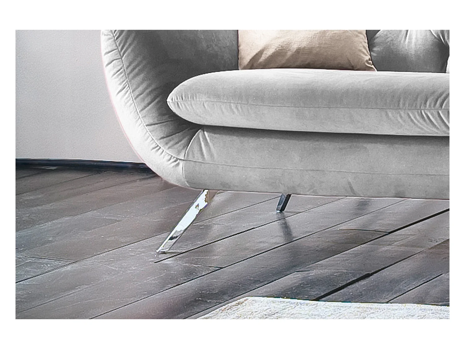 Canapé - argent Velours - CHARME