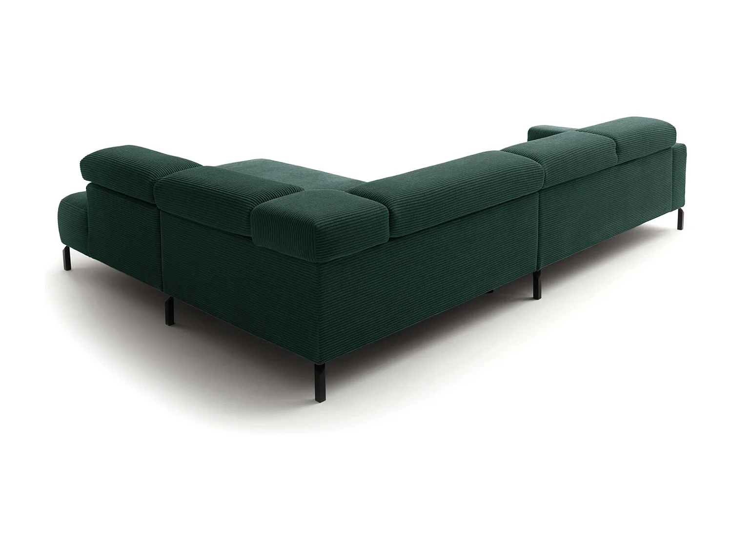 Ecksofa - Smaragdgrün Cord - DELIA