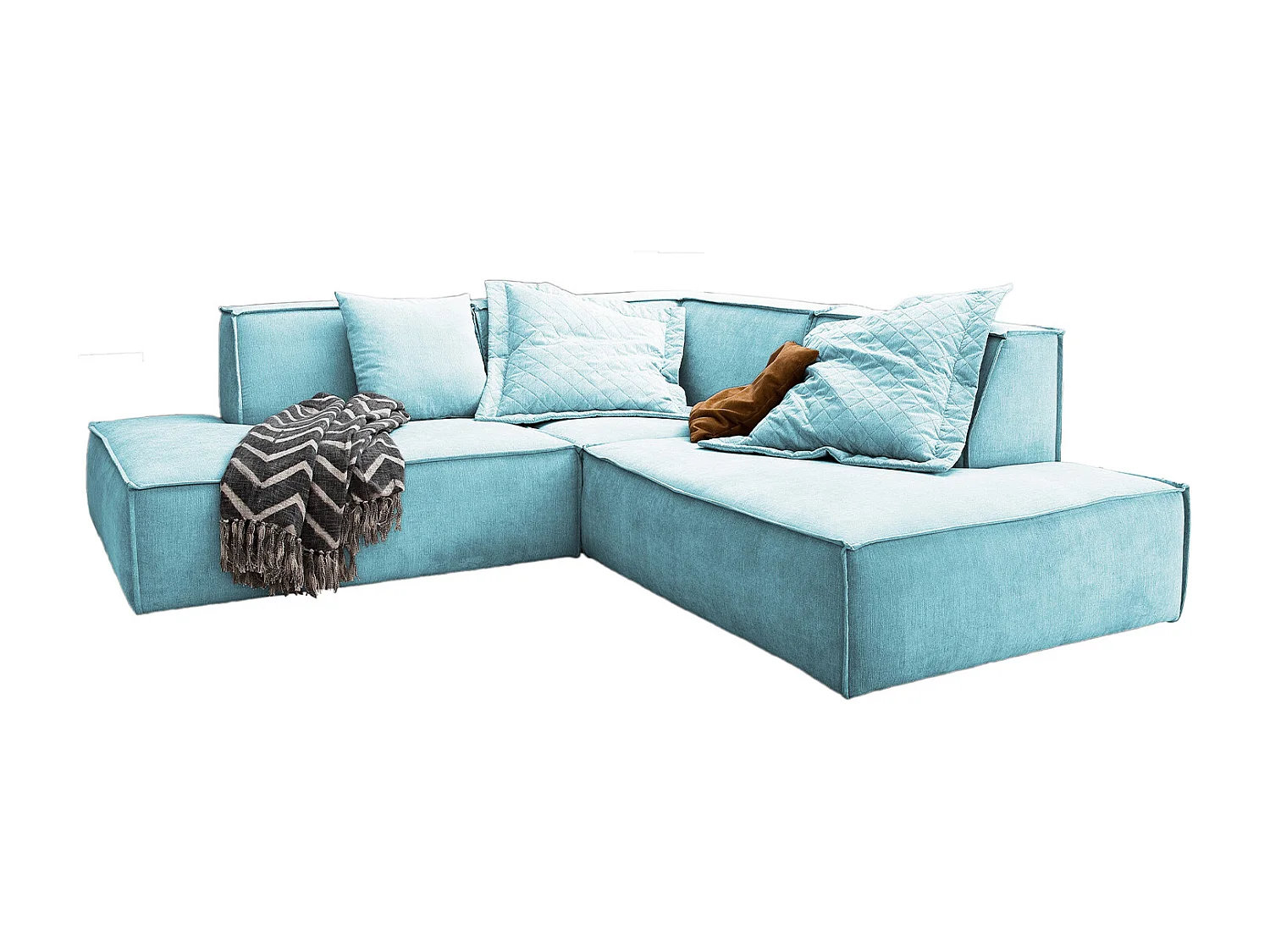 Canapé - bleu clair tissu tissé - SAMU