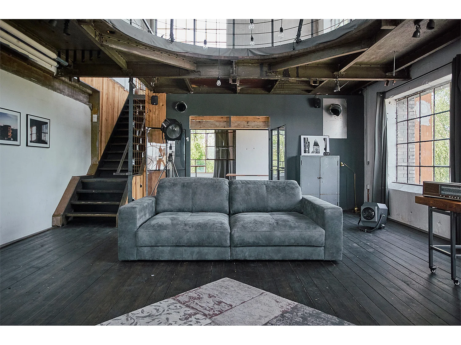 Ledersofa - Anthrazit Leder - GIGANT