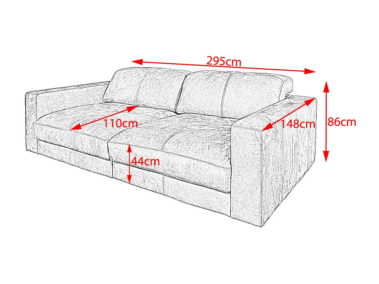 Ledersofa - Anthrazit Leder - GIGANT