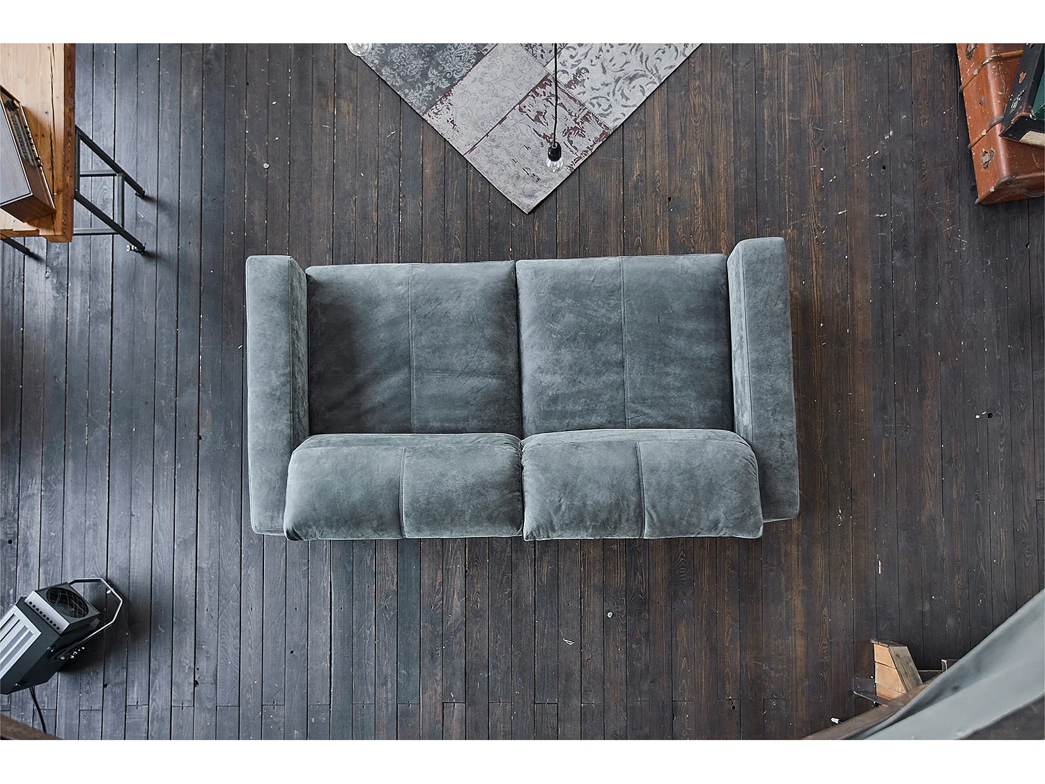 Ledersofa - Anthrazit Leder - GIGANT