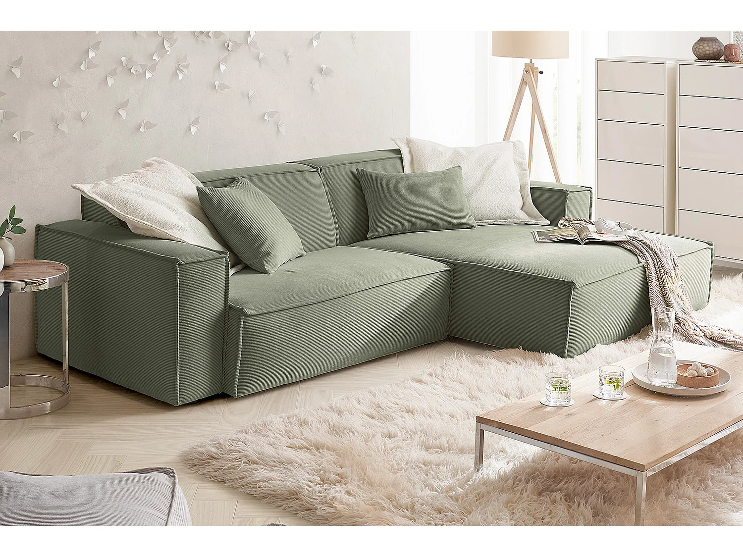 Divano - verde chiaro Velluto a coste - SAMU