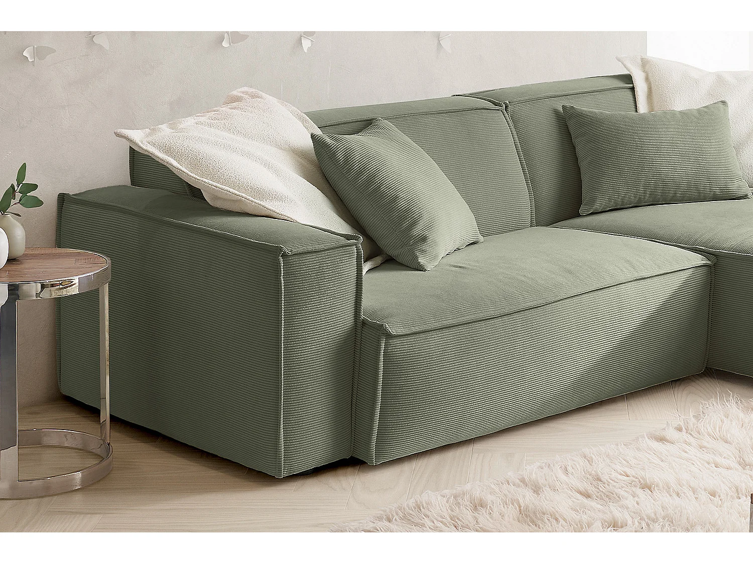 Divano - verde chiaro Velluto a coste - SAMU