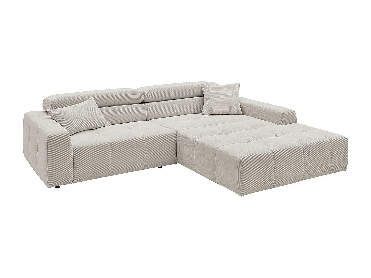Ecksofa - Silber Cord - RENO
