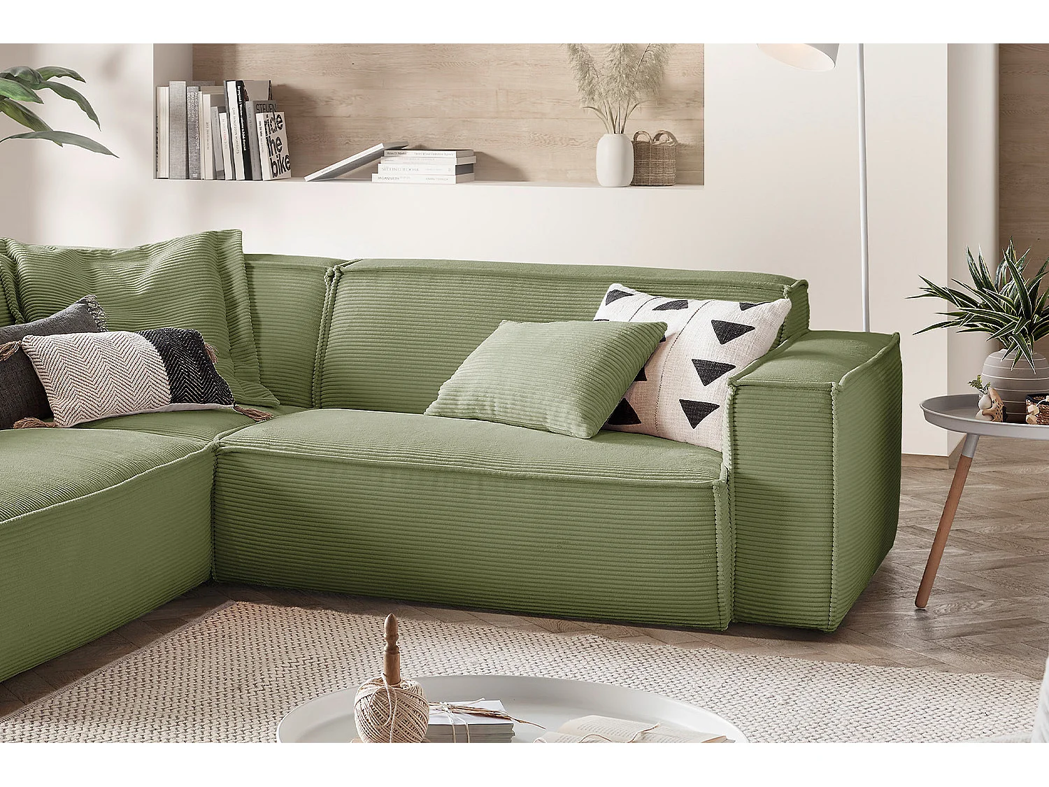 Ecksofa - Grün Cord - SAMU