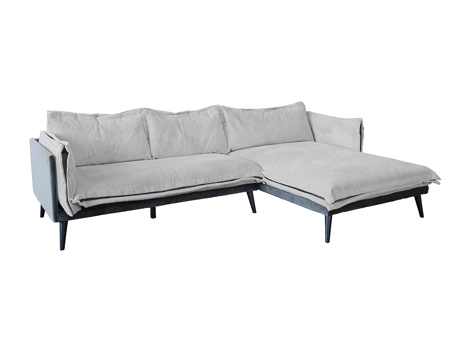 Ecksofa - Hellgrau Velvet - QUENYA