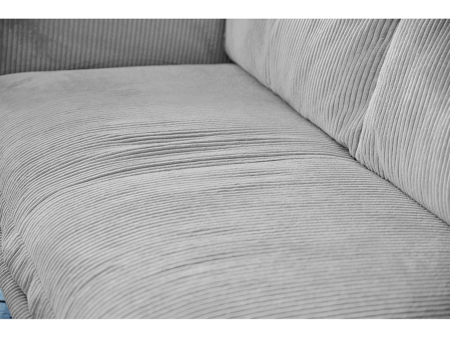 Ecksofa - Hellgrau Velvet - QUENYA