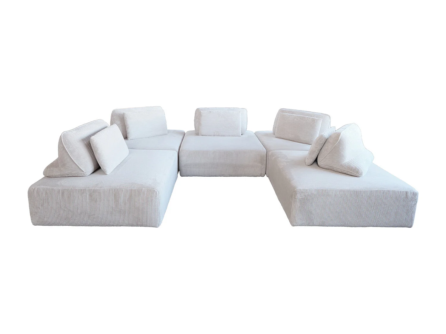 Canapé modulaire - gris clair Velours côtelé - WIOLO SOFT