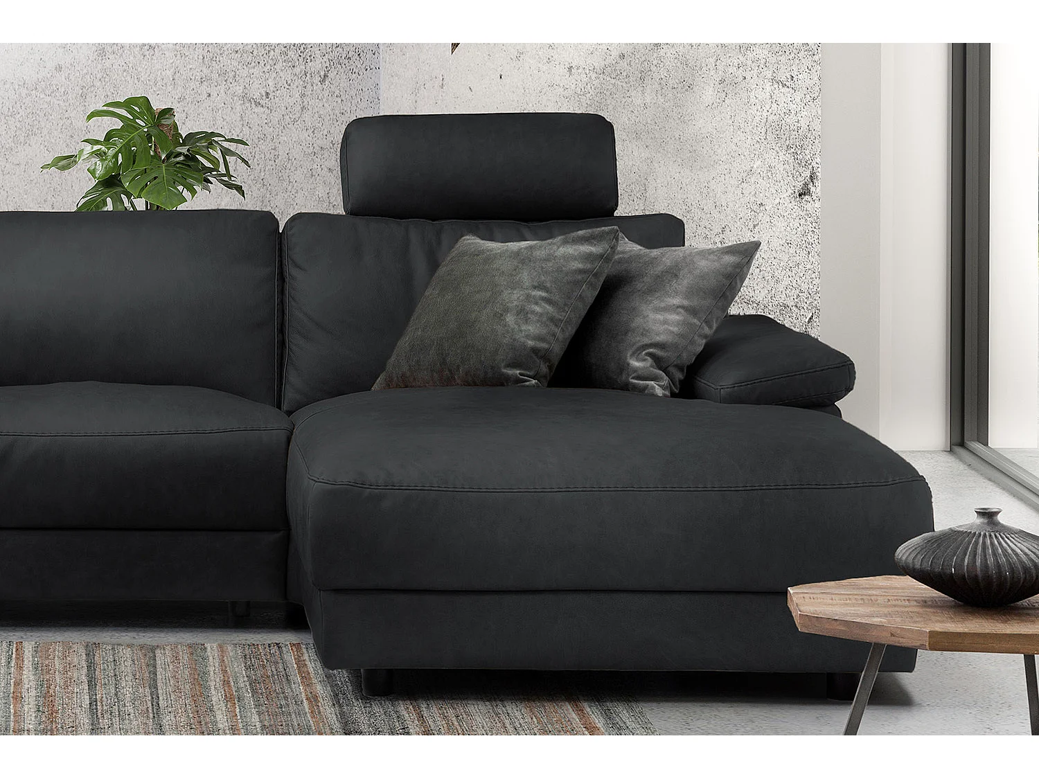 Sofá - Negro piel - LOLA