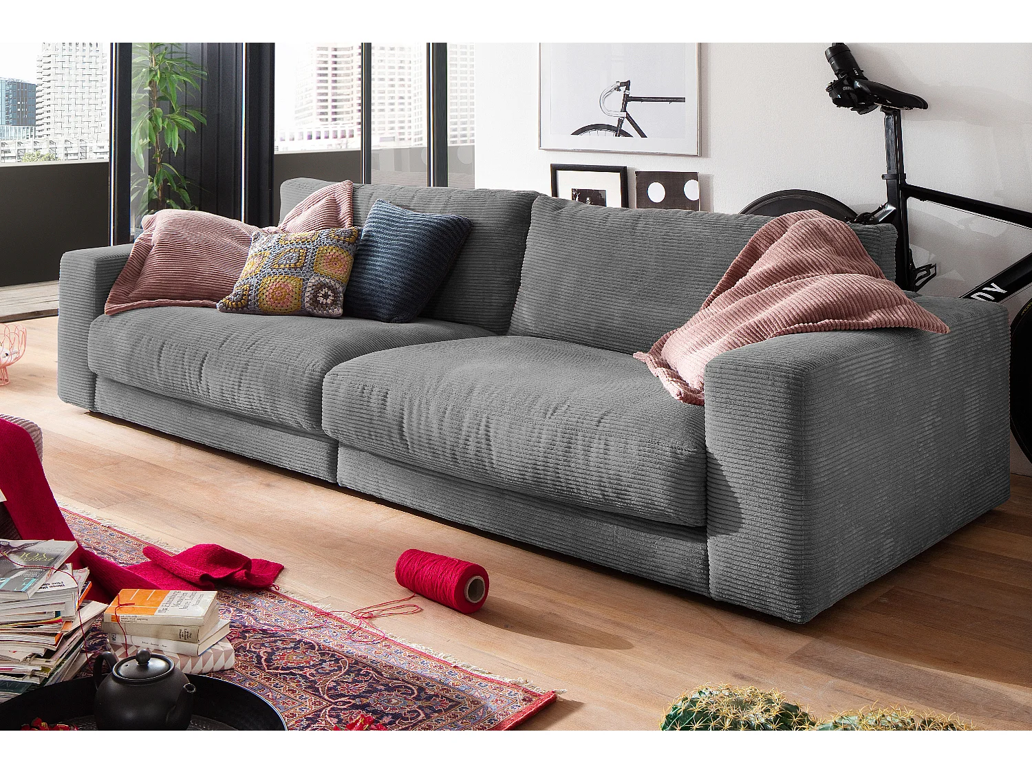 Sofa - Grau Cord - MADELINE
