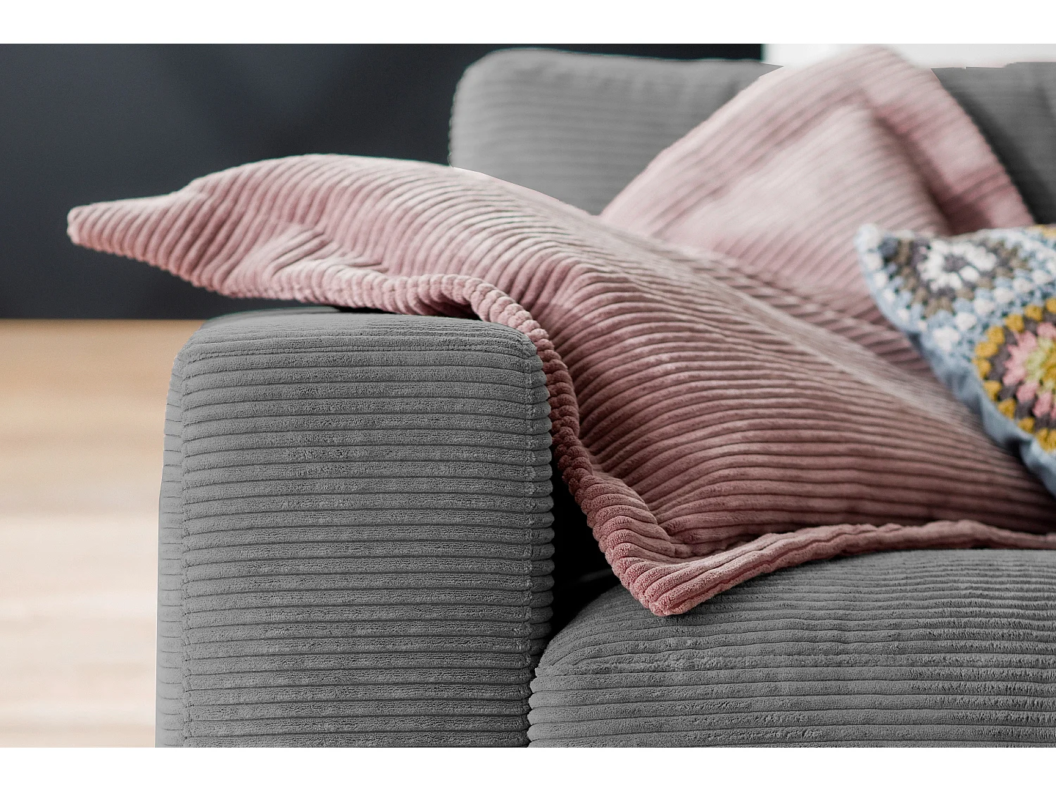 Sofa - Grau Cord - MADELINE