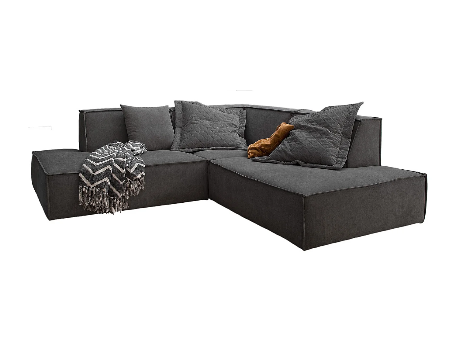 Hoekbank - Antraciet Geweven stof - SAMU