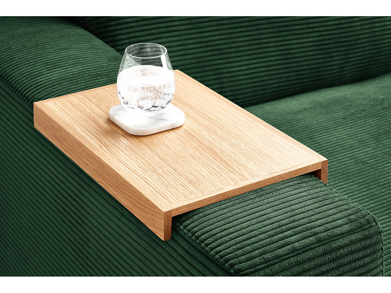 Canapé - vert émeraude Velours côtelé - MADELINE