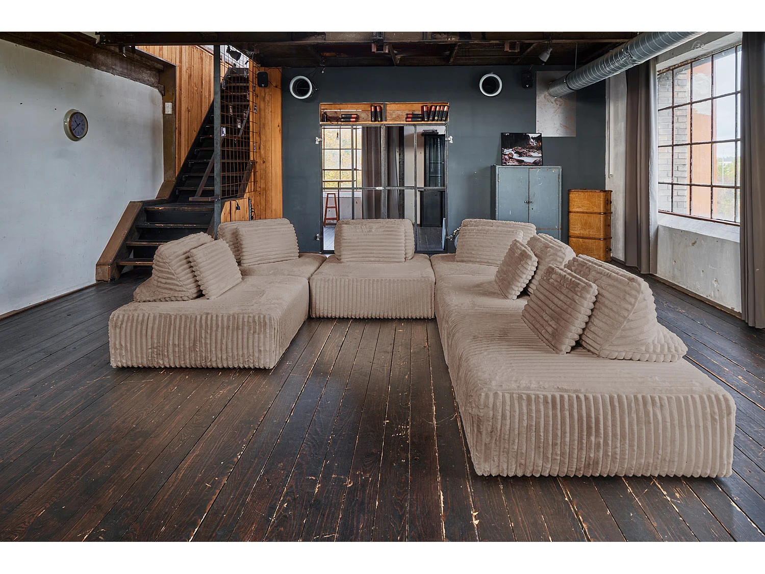 Modulaire bank - Taupe Koord - WIOLO SOFT