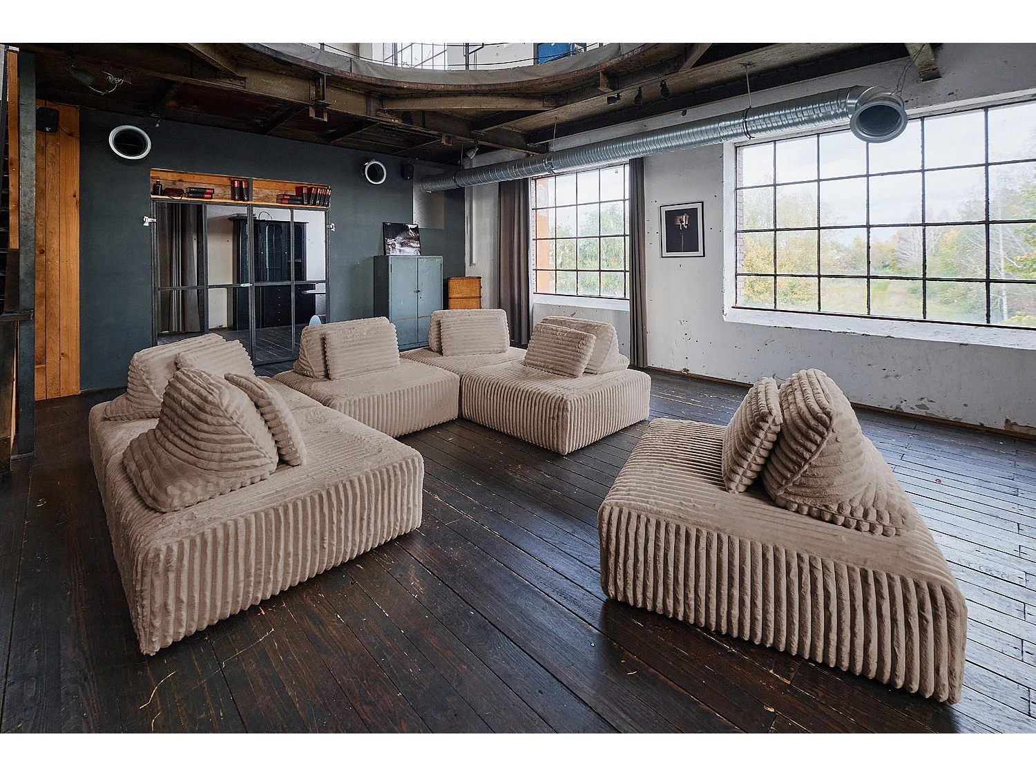Modulaire bank - Taupe Koord - WIOLO SOFT